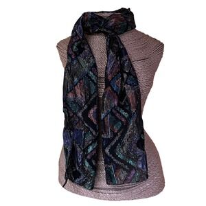 Sheer Sparkle Scarf,‎ Abstract Print, Elegant Evening Accessory